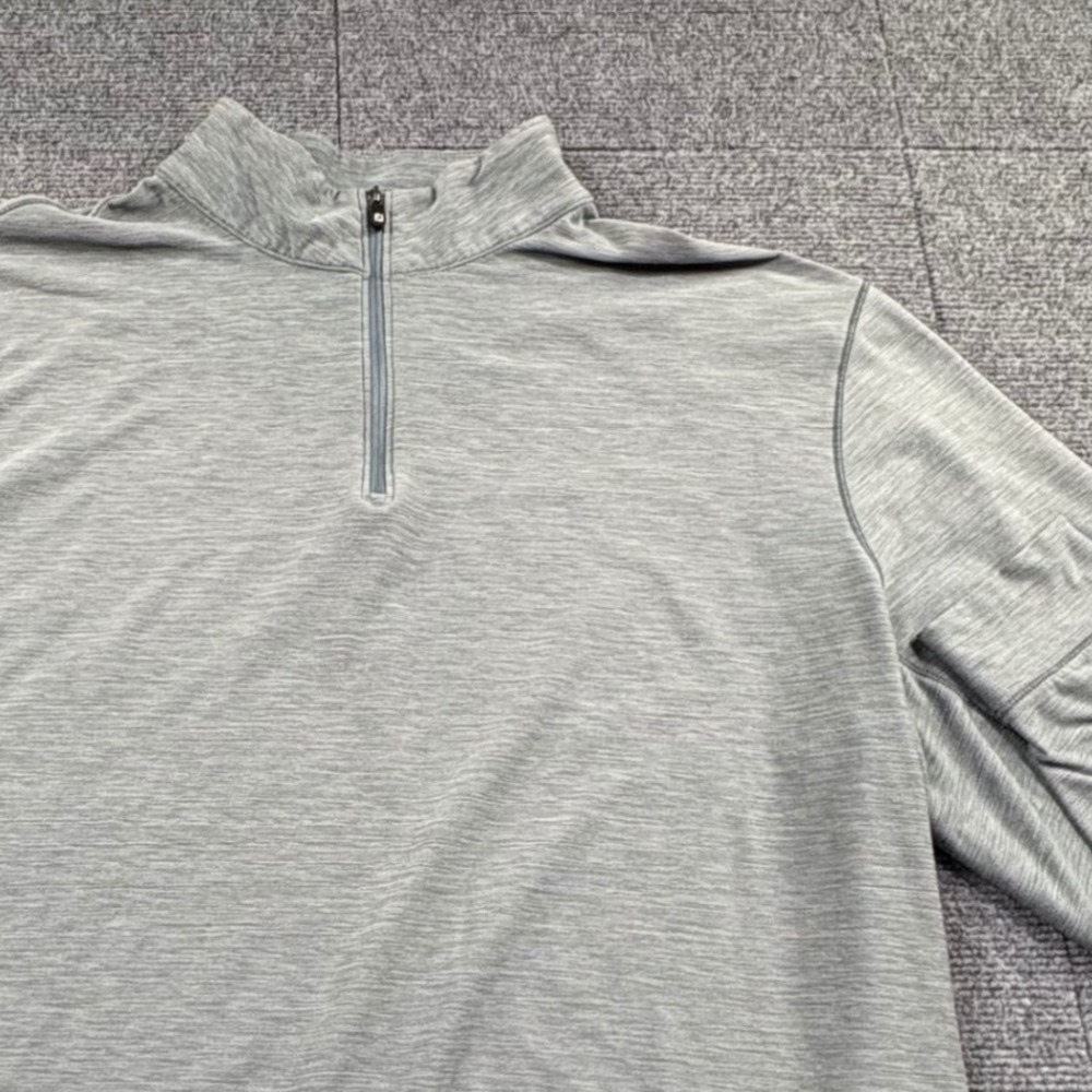 FootJoy Mens Large Heather Green Quarter Zip Golf Pullover